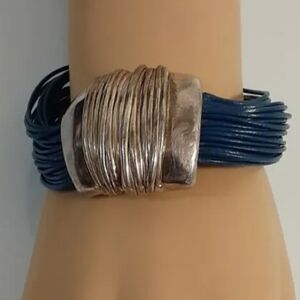 Paz Sterling Silver Multi Leather Band Bracelet